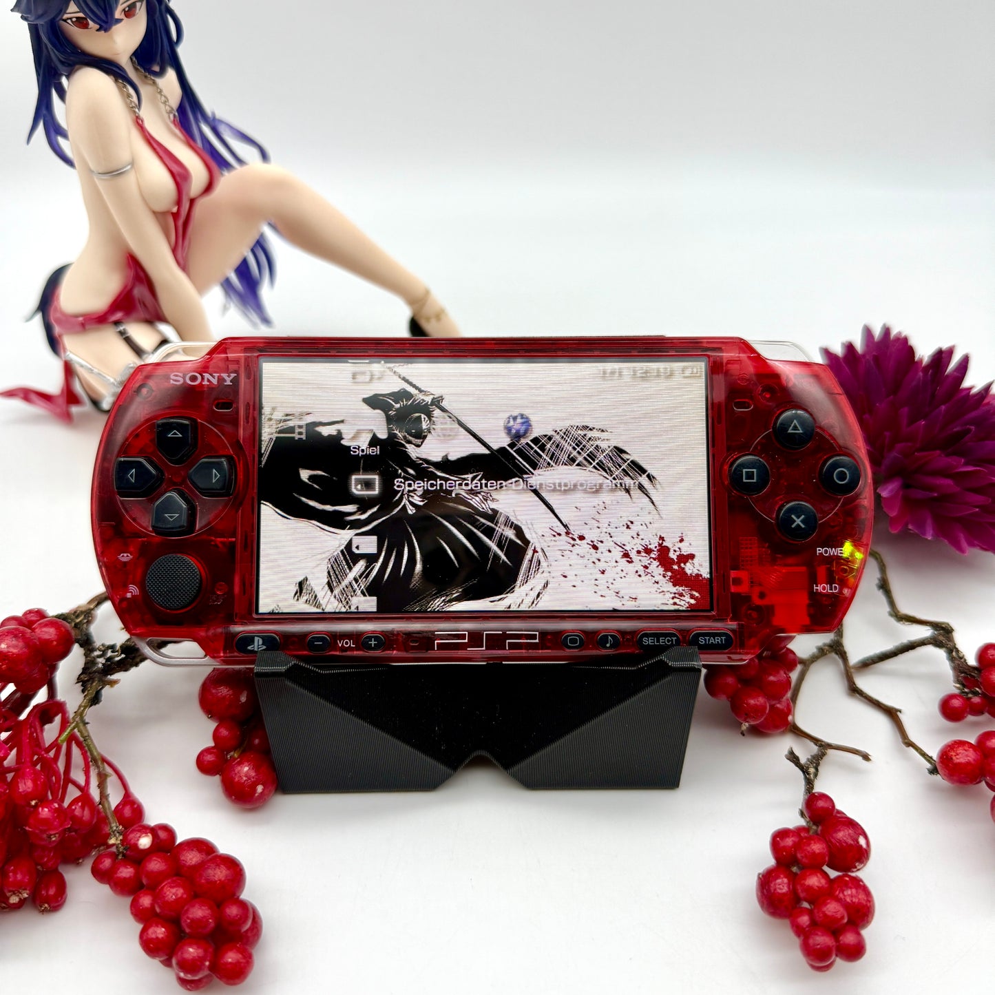 PSP 3000 in transparent rot gemoddet