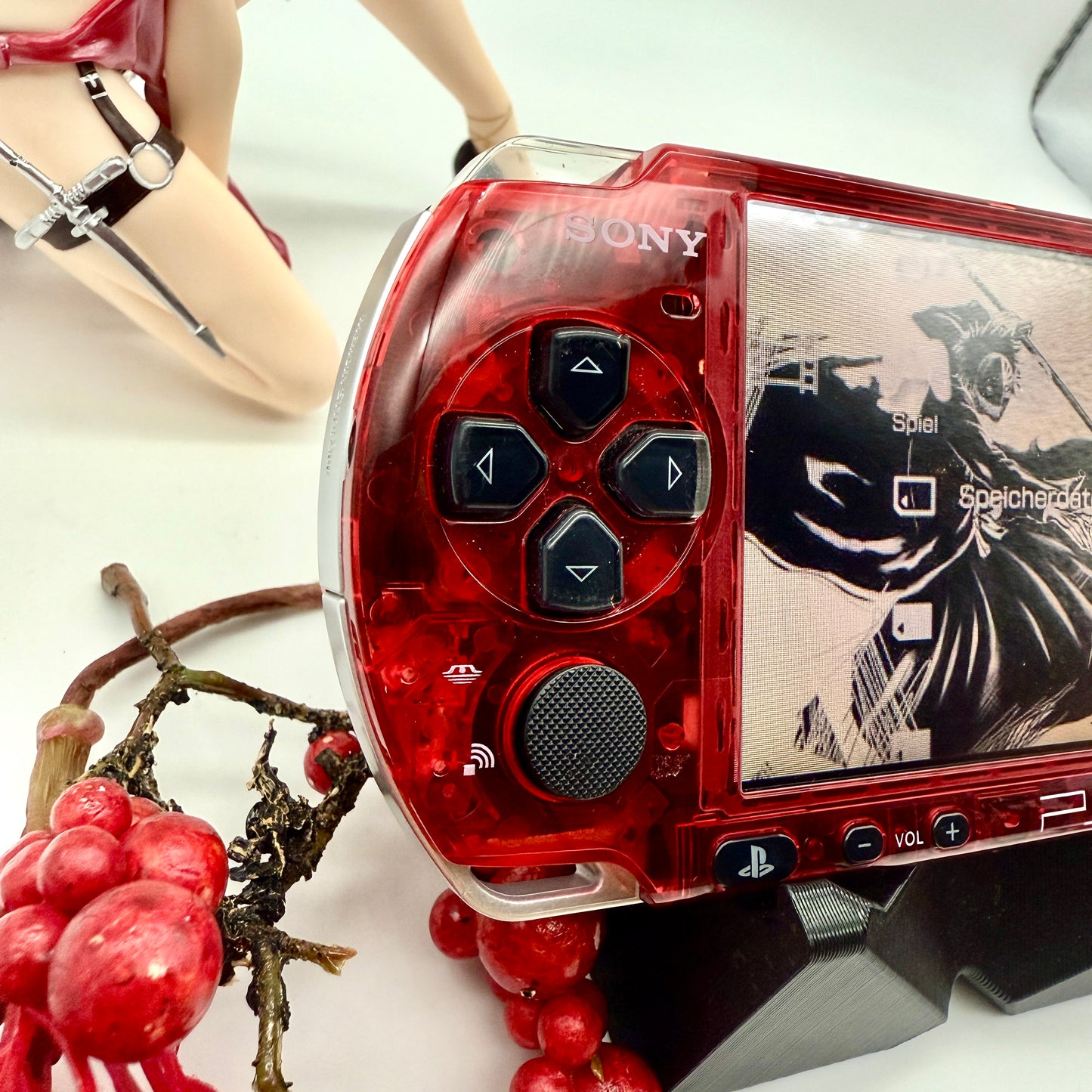 PSP 3000 in transparent rot gemoddet