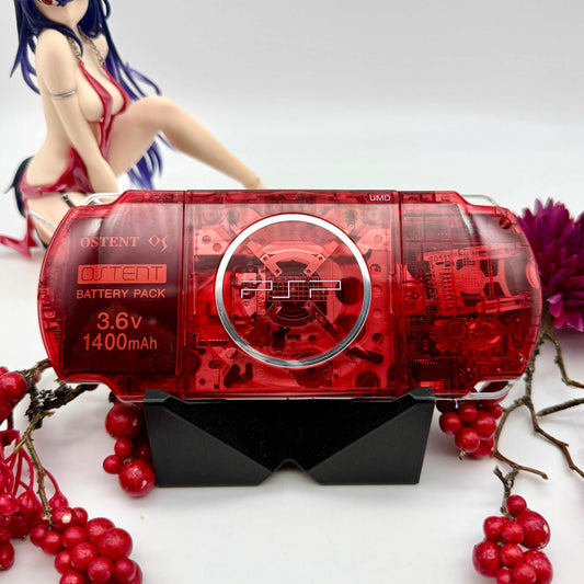 PSP 3000 in transparent rot gemoddet