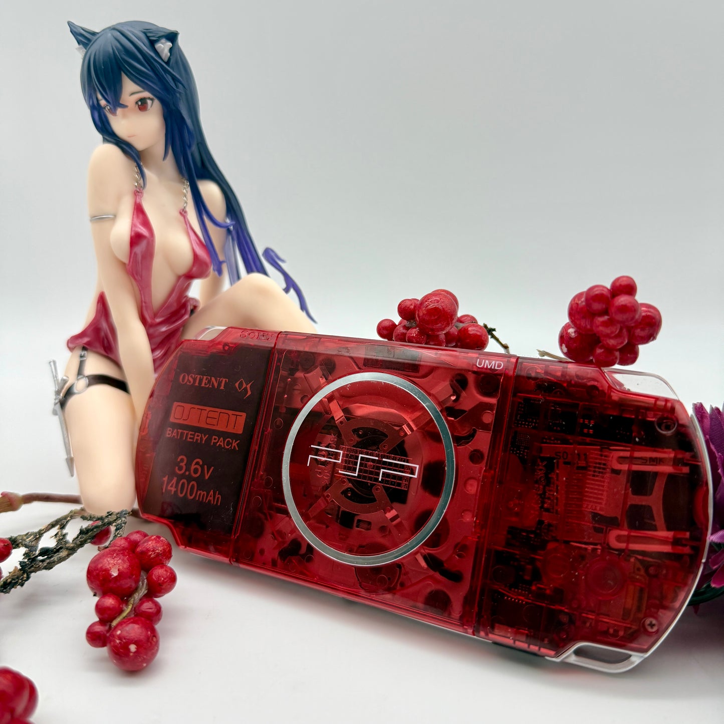 PSP 3000 in transparent rot gemoddet