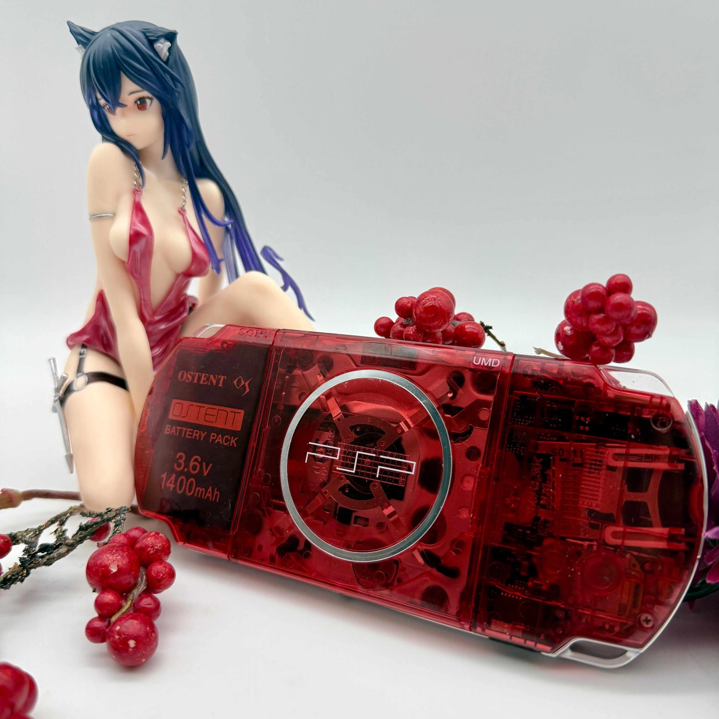 PSP 3000 in transparent rot gemoddet