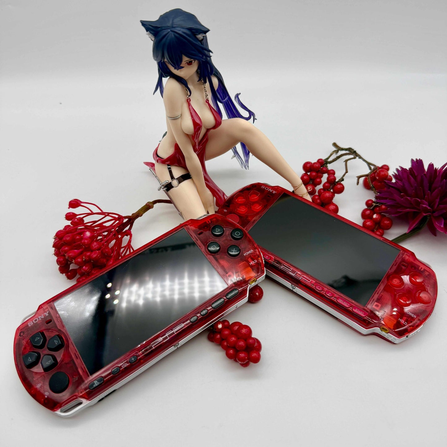 PSP 3000 in transparent rot gemoddet