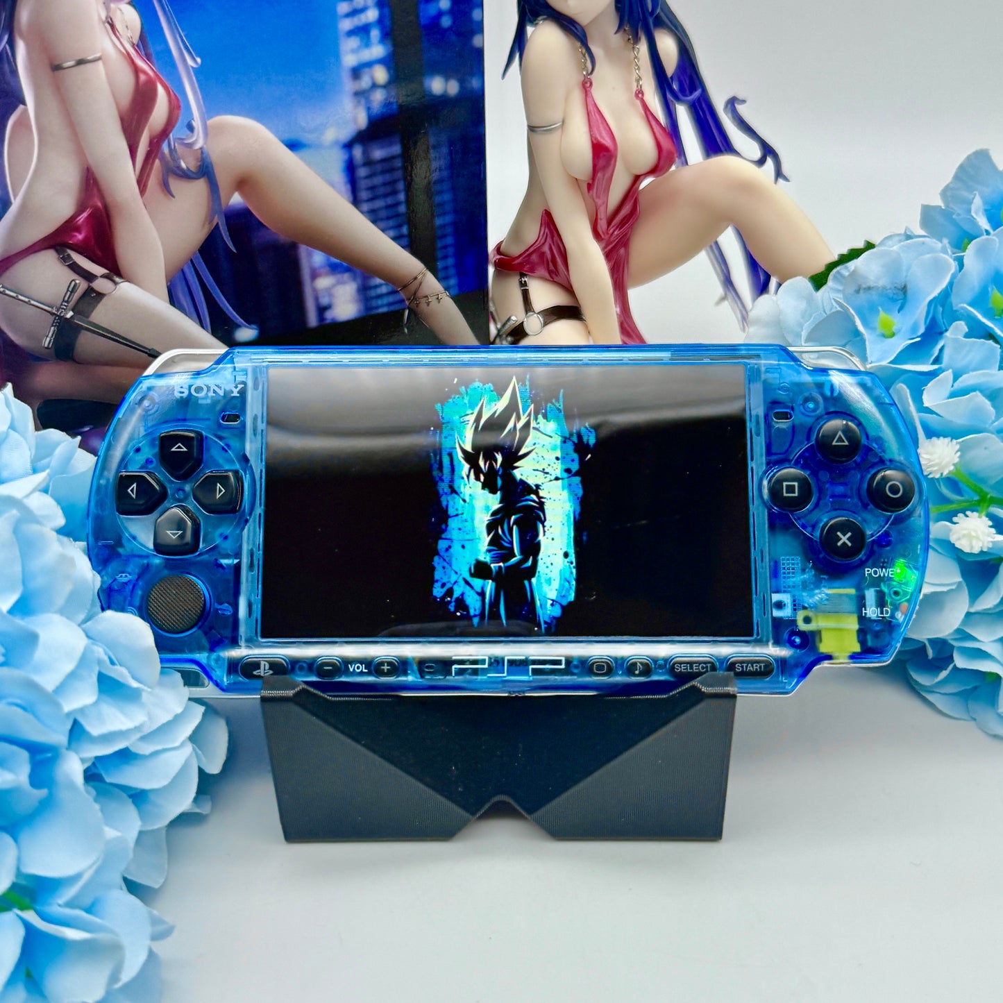PSP 3000 in transparent blau gemoddet