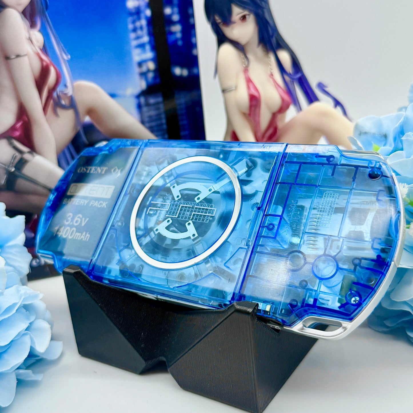 PSP 3000 in transparent blau gemoddet