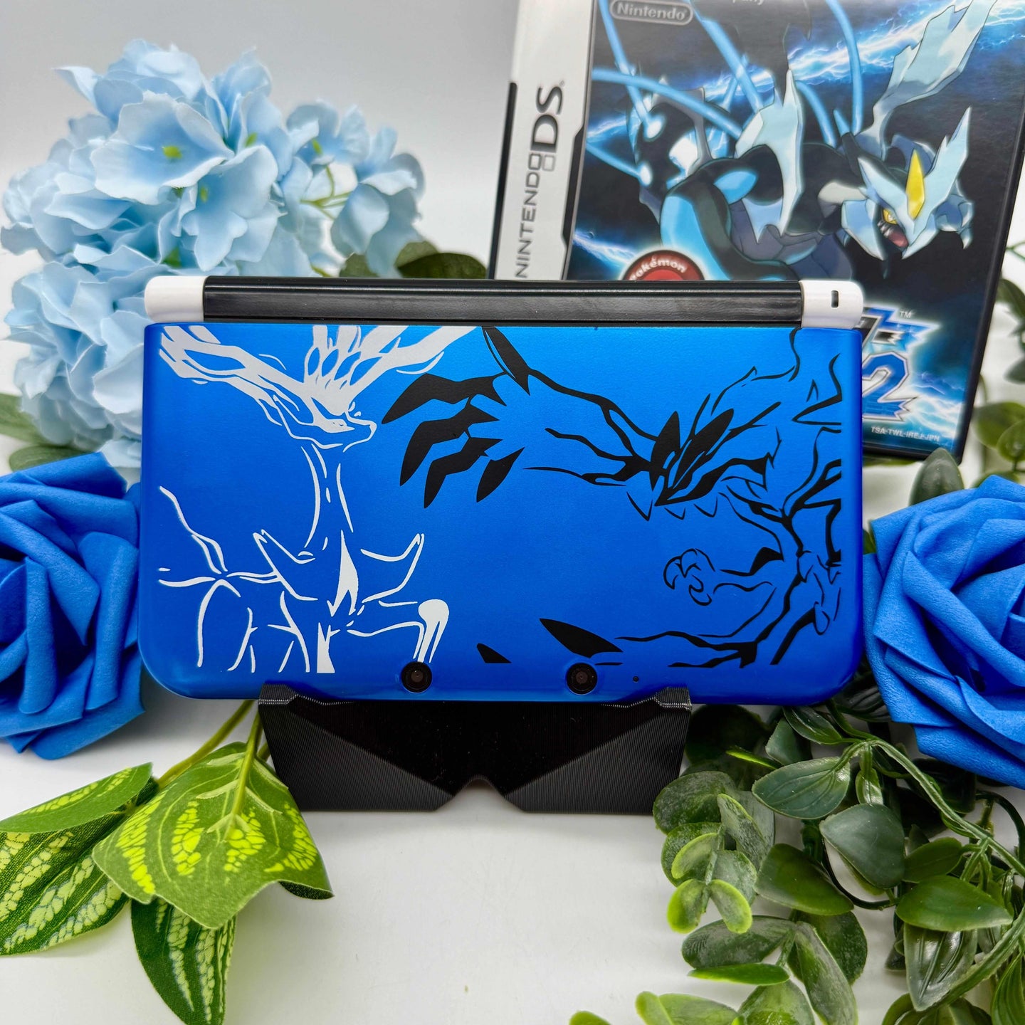 Nintendo 3DS XL weiß blau Pokemon XY gemoddet