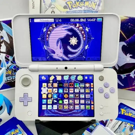 New Nintendo 2DS XL in weiß/lavendel gemoddet