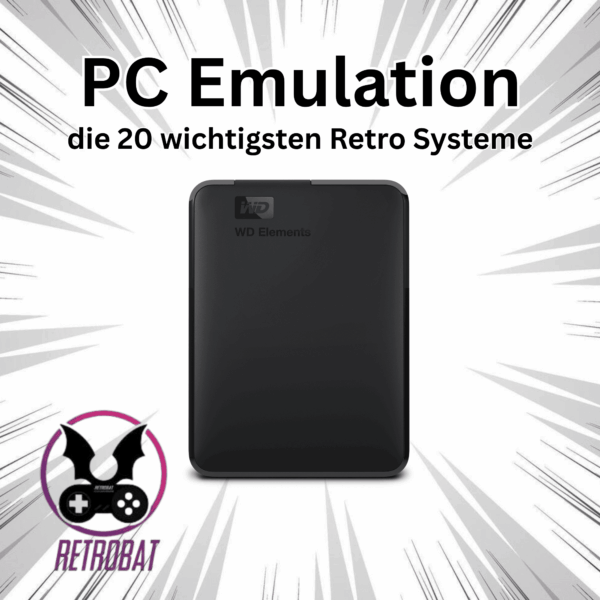2TB Festplatte für Retro, 3DS, Wii/U, PSP, PS3 und Xbox Games | kompatibel mit Windows