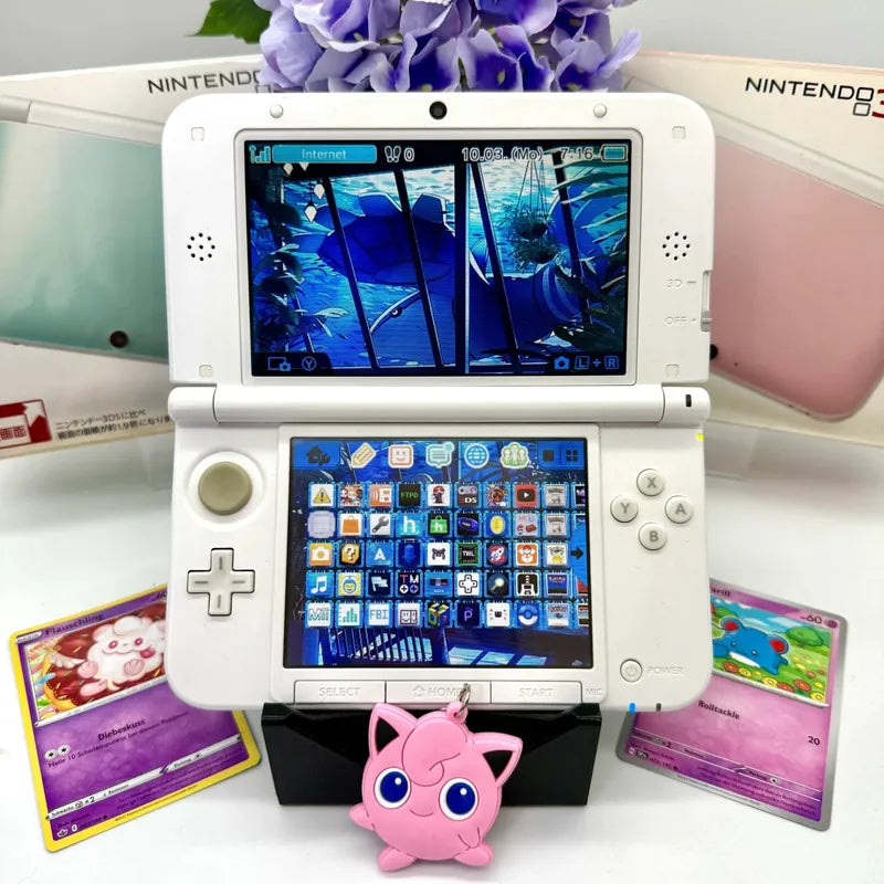 Nintendo 3DS XL whine x mint/pink gemoddet