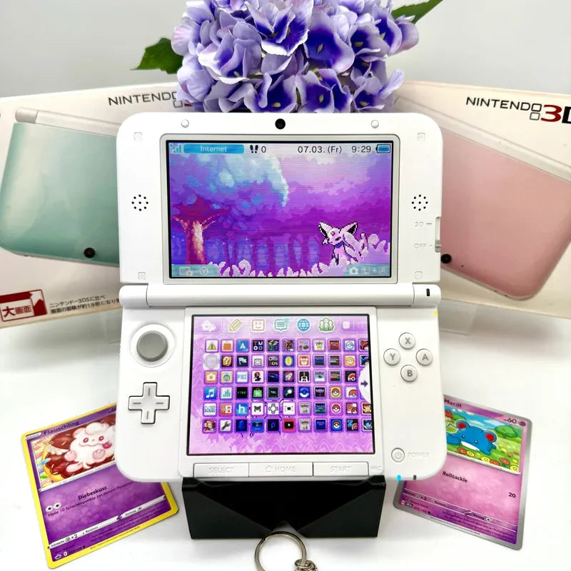 Nintendo 3DS XL whine x mint/pink gemoddet