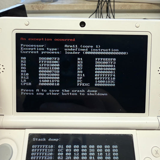 Luma3DS exception screen