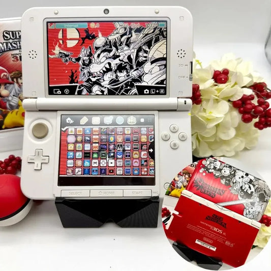 Nintendo 3DS XL weiß rot Smash Bros gemoddet