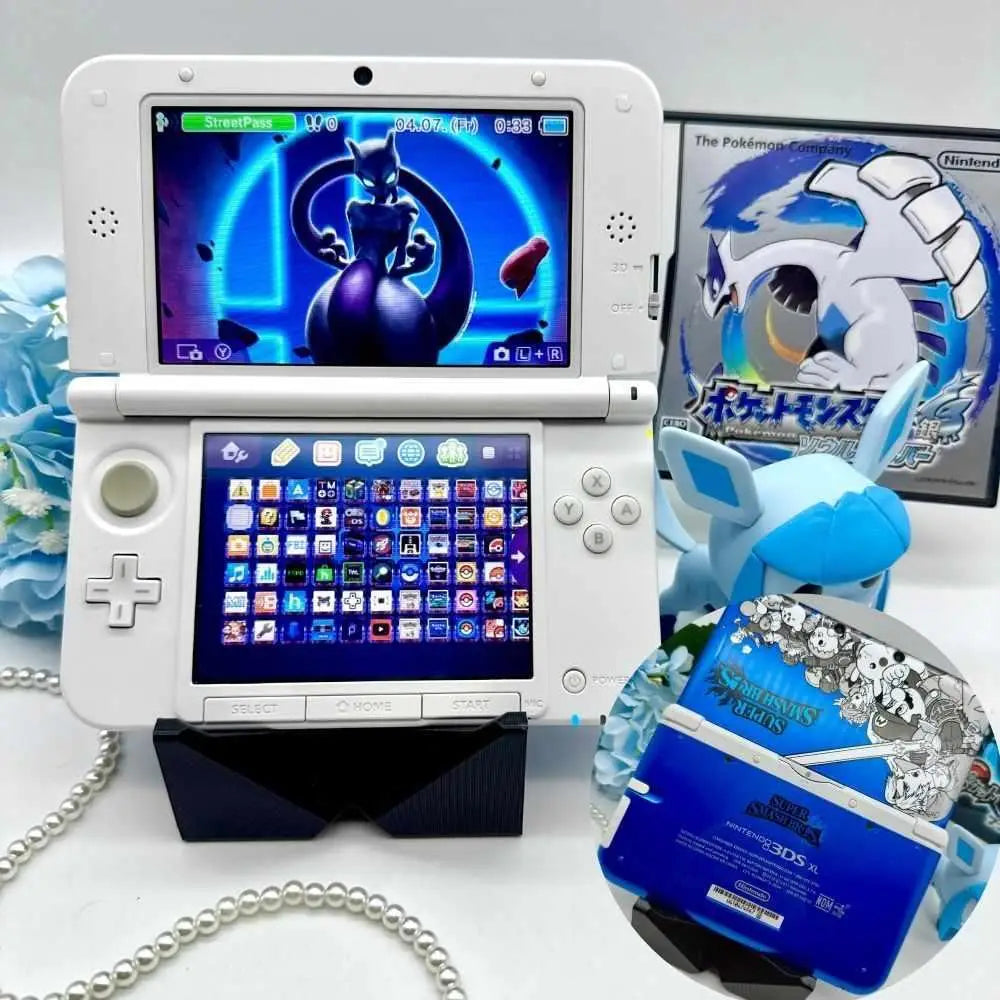 Nintendo 3DS XL weiß blau Smash Bros gemoddet - 3DSRenew
