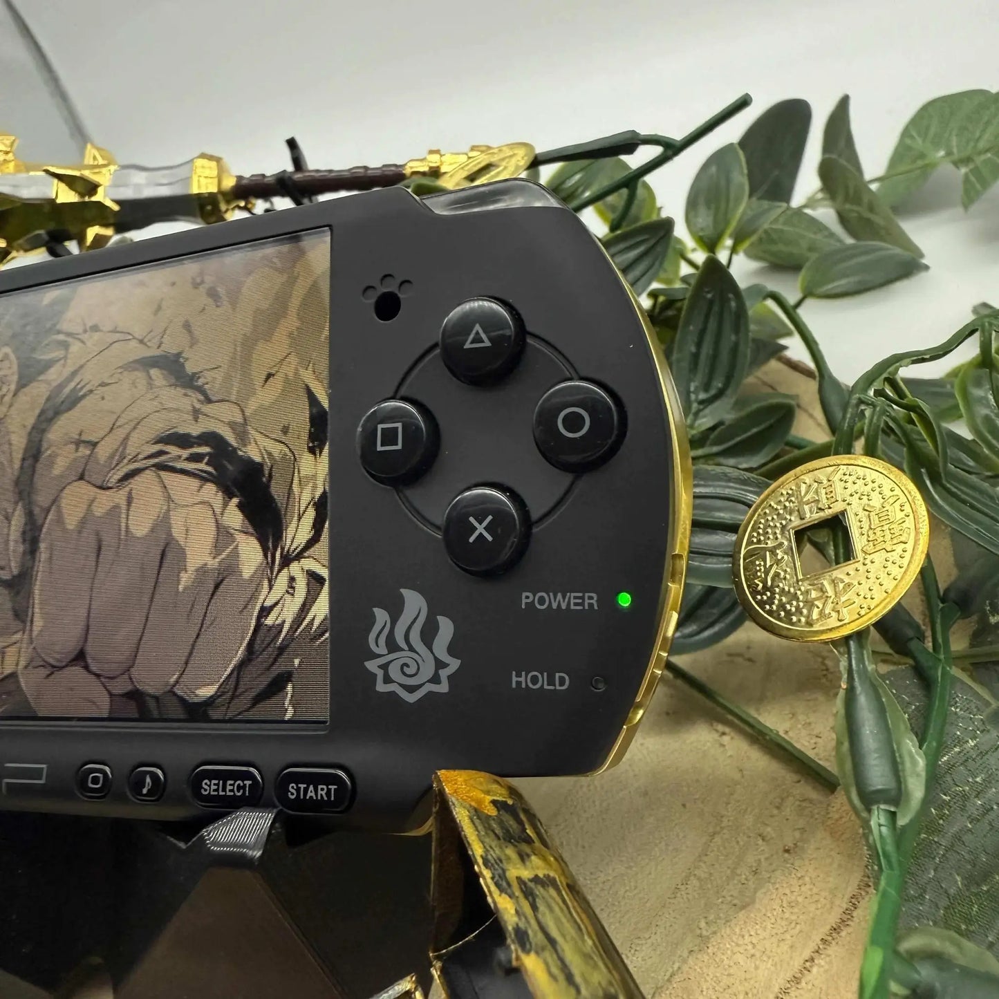 PSP 3000 in schwarz gold gemoddet - 3DSRenew