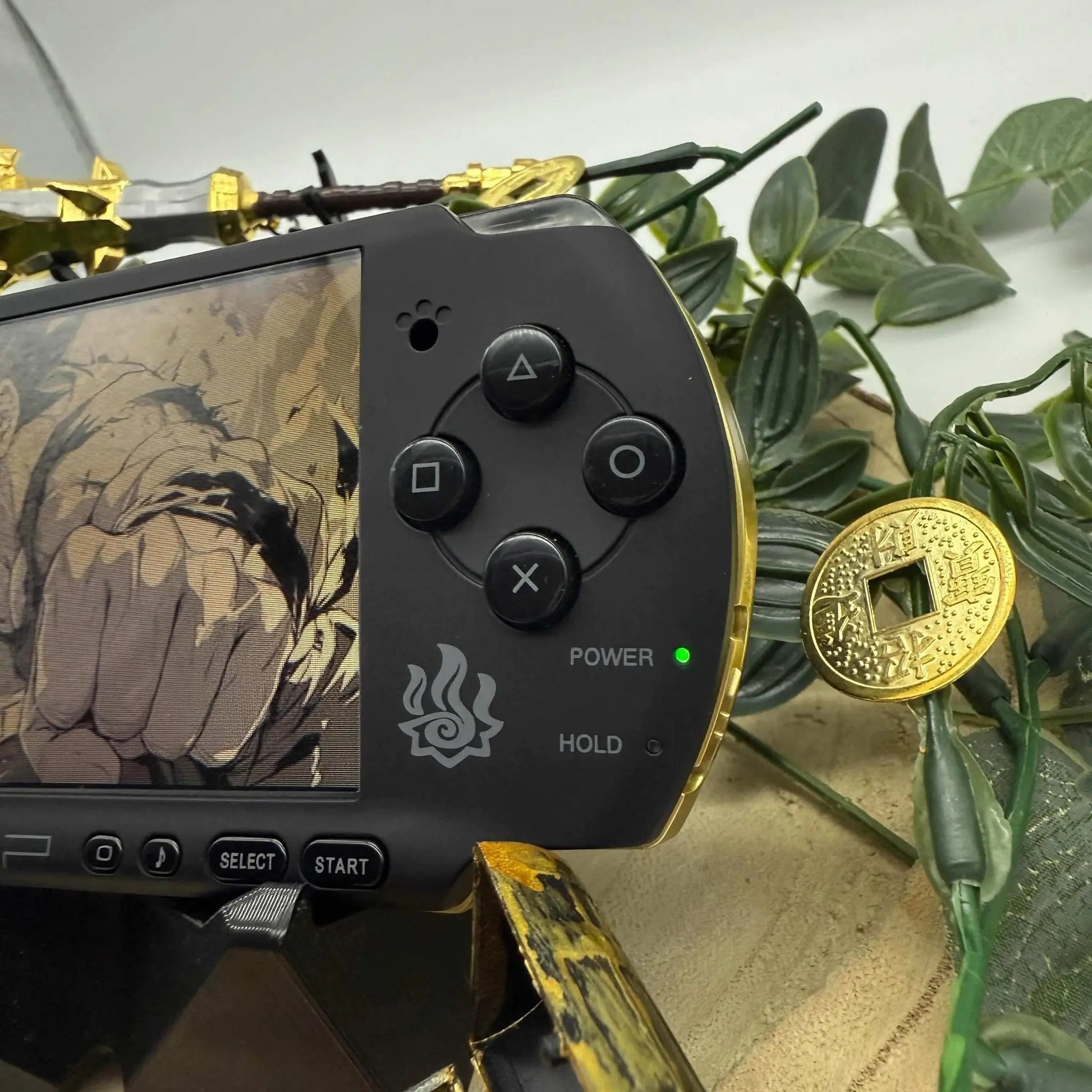 PSP 3000 in schwarz gold gemoddet - 3DSRenew