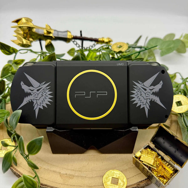 PSP 3000 modded in black gold