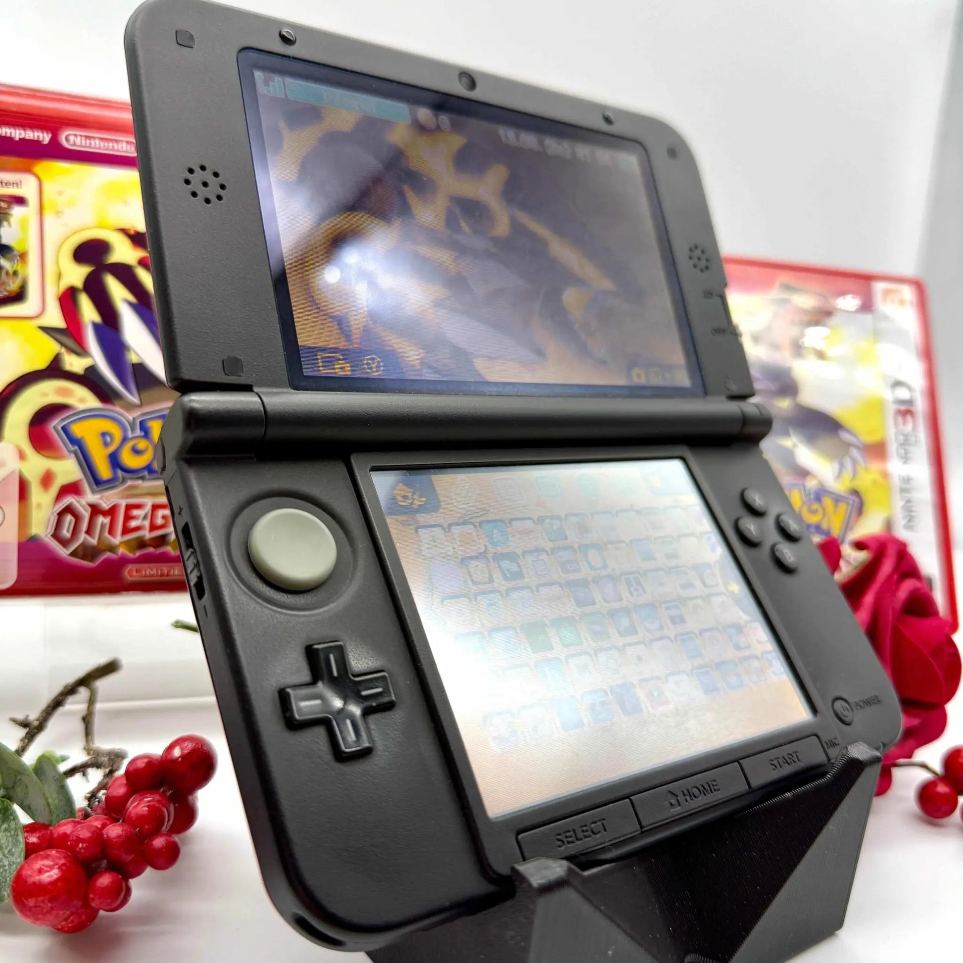 Nintendo 3DS XL schwarz rot Pokemon XY gemoddet - 3DSRenew
