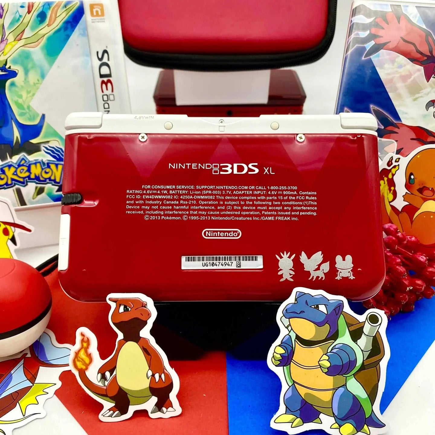 Nintendo 3DS XL weiß rot Pokemon XY gemoddet - 3DSRenew