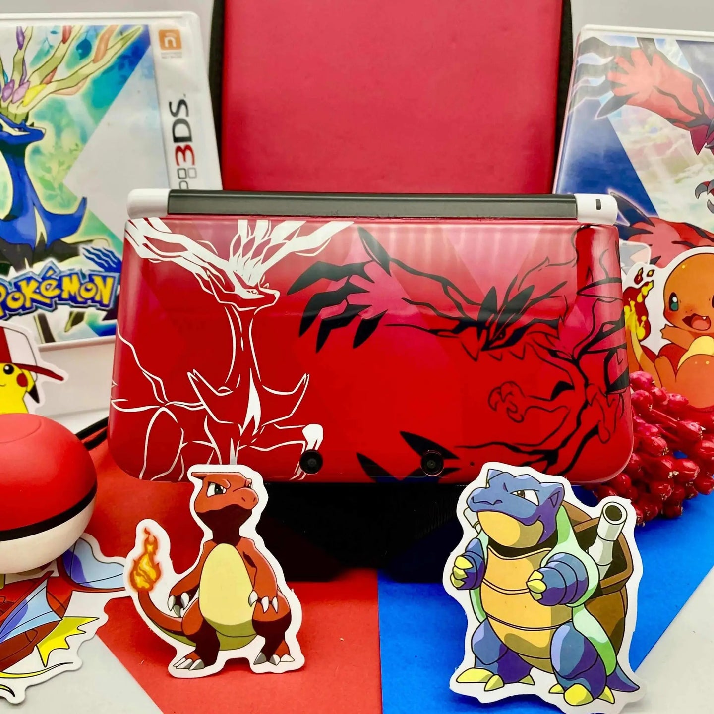 Nintendo 3DS XL weiß rot Pokemon XY gemoddet - 3DSRenew
