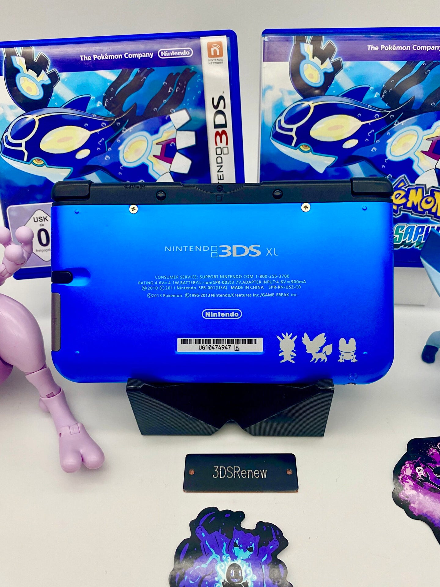 Nintendo 3DS XL schwarz blau Pokemon XY gemoddet
