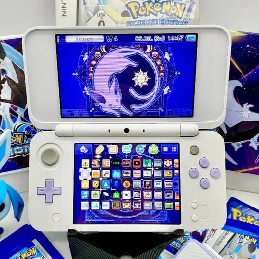 New Nintendo 2DS XL in weiß/lavendel gemoddet