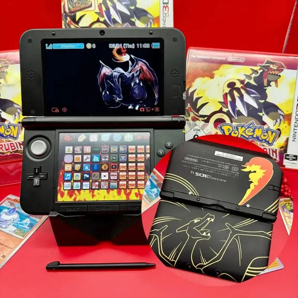 Nintendo 3DS XL Charizard modded
