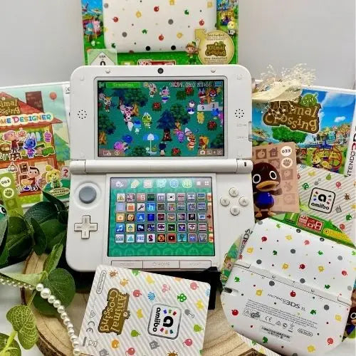 Nintendo 3DS XL white Animal Crossing modded