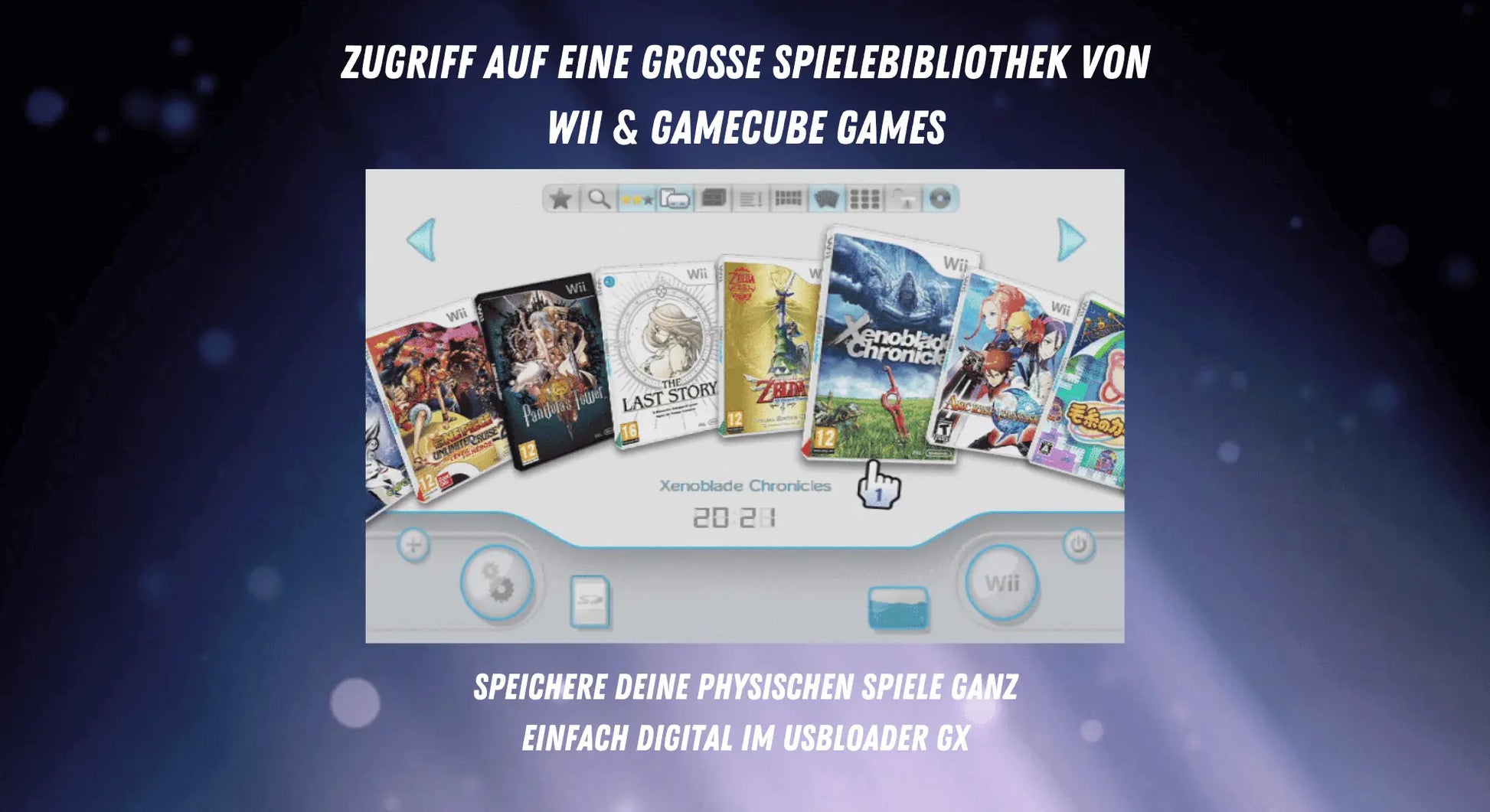 Ein Bild welches zeigt das es viele spiele auf der Wii gibt