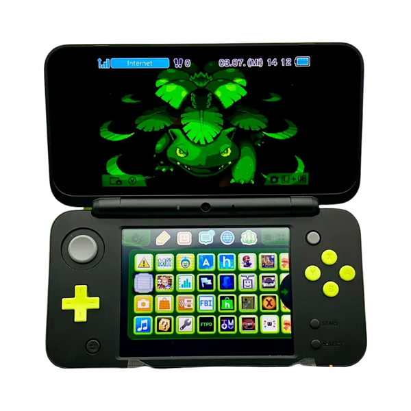 New Nintendo 2DS XL modded in black/green